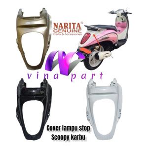 Jual cover lampu stop scoopy karbu lama kyt hitam putih gold merk ...