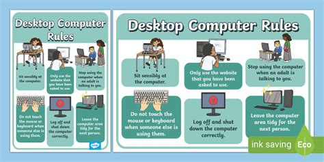 KS1 Desktop Computer Rules Poster