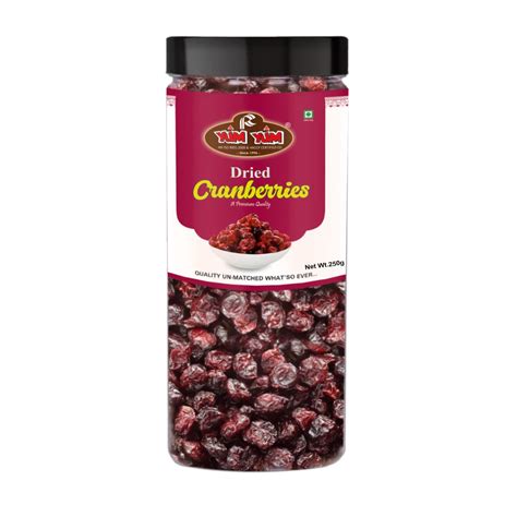 YUM YUM Premium Californian Dried and Sweet Whole Cranberries, 250g ...