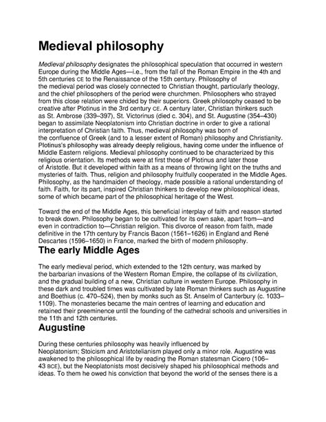 Medieval philosophy - Medieval philosophy Medieval philosophy ...