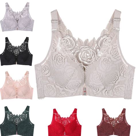 Comfort Rose Bra, Front Closure Lace Comfy No Wire Bras Push Up Wire ...