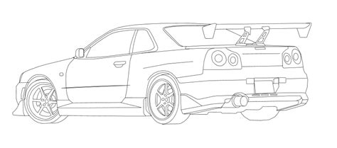 Nissan Skyline Gtr R34 - Free Coloring Pages