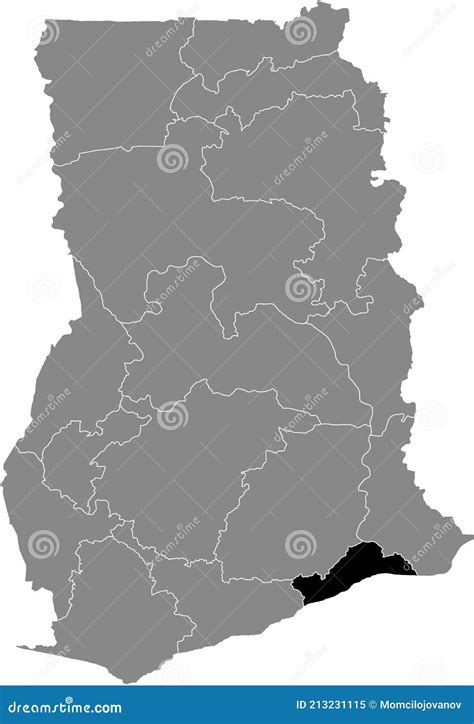Location Map of the Greater Accra Region of Ghana Stock Vector ...