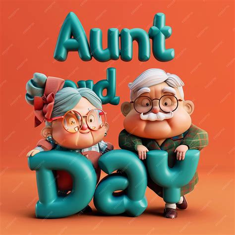 Text saying Aunt and Uncle Day typography logo typography | Premium AI ...