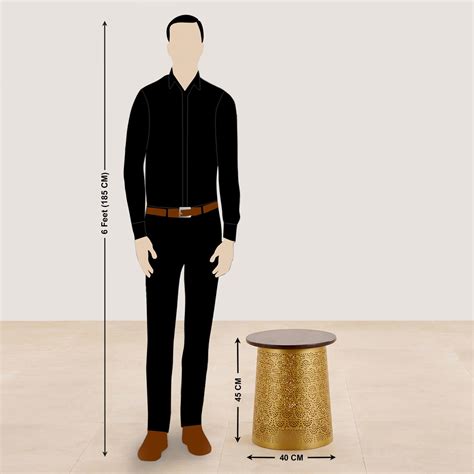 Buy Maya Aura Mango Wood Top End Table with Light - Brown and Gold from ...