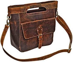 Buy Genuine Leather Shoulder Tote Bag for Women Large Bucket Style ...