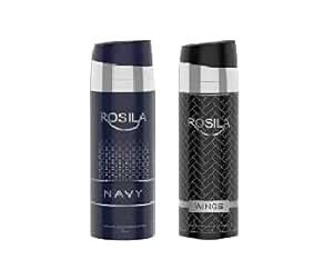 ROSILA WINGS PERFUME DEODORANT 200ML WITH ROSILA NAVY PERFUME DEODORANT ...