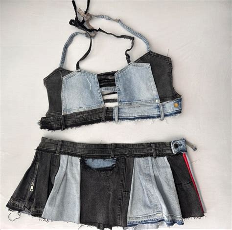 Custom Denim 2-piece Set - Etsy
