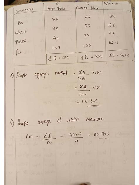 Eco 101: Commodity Price Analysis and Cost of Living Index - Studocu