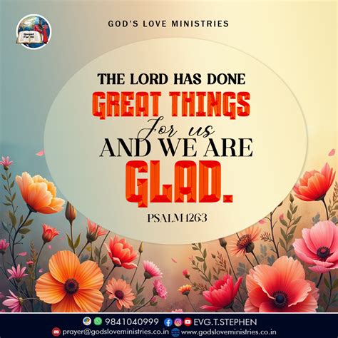 Psalm 126:3 :: God's Love Ministries - Today's Promise