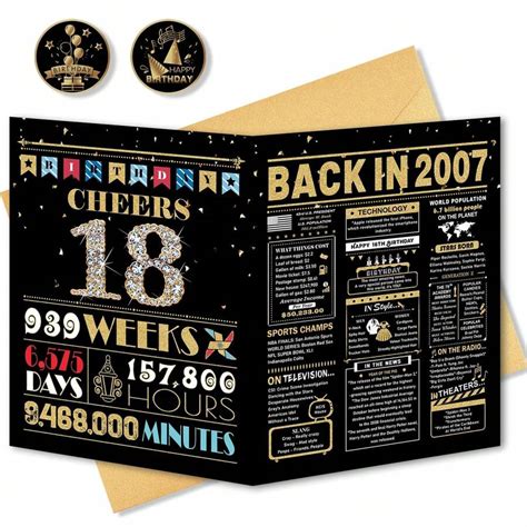 18th Birthday Card, 18th Birthday Decorations, 18th Birthday Gifts For ...