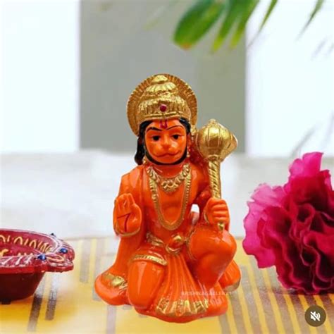 Buy KRISHNAGALLERY1 Polyresin Orange Hanuman Ji Murti Bala ji ...