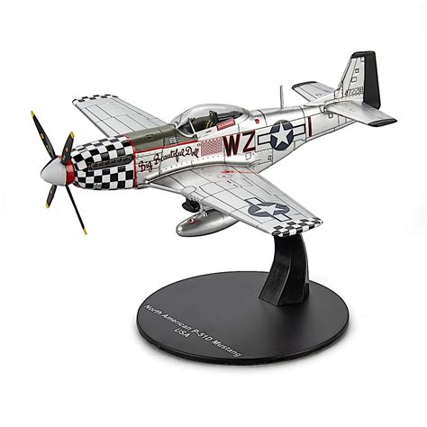 1:72-Scale WWII Diecast Plane Collection Featuring A P-51D Mustang, P-40N Warhawk & SBD-3 Dauntless