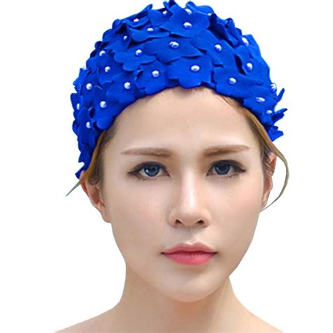 Buy Swimming Caps Long Hair Swim Cap Cloth Fabric Floral Petal Stylish ...