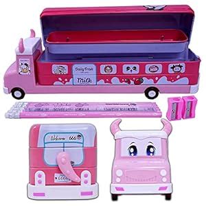 SPOCCO | Double Decker Truck Shaped Multi Level Metal Milk Van Pencil ...