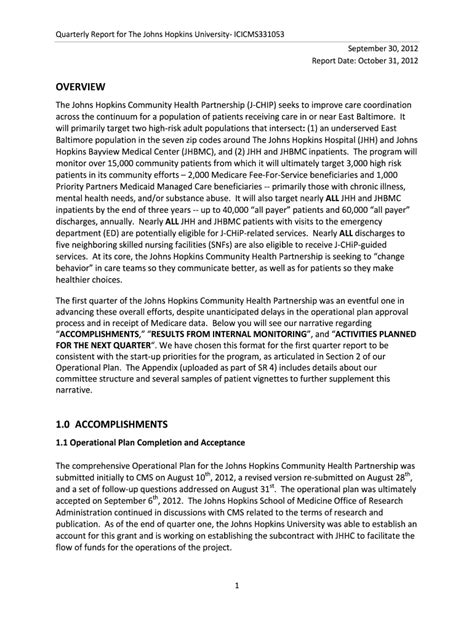 JHU Quarterly Report Form - Fill Online, Printable, Fillable, Blank ...