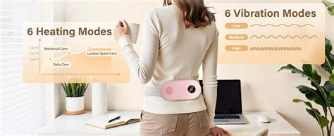 BRONTIX Period Cramp Relief Massager With 6 Modes Heating Pad For Back ...