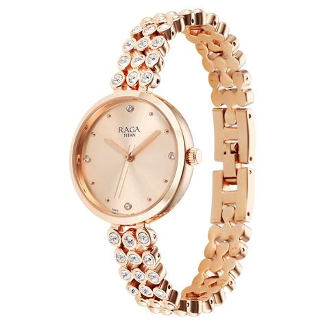 Buy Online Titan Raga Showstopper Quartz Analog Rose Gold Dial Metal ...