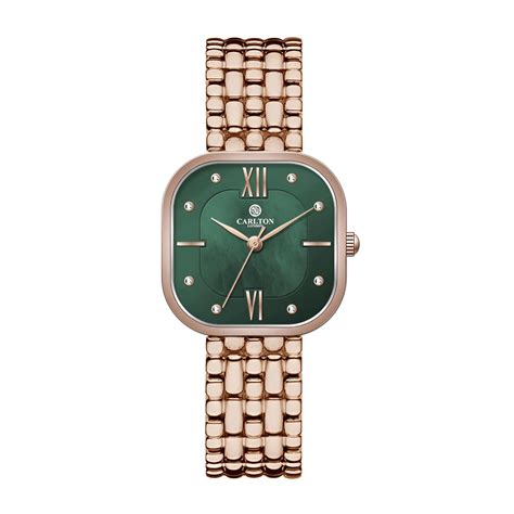 Buy Carlton London Women Stainless Steel Analog Watch | Gold-Green ...