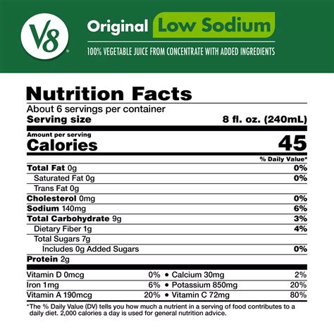 V8 Low Sodium Original 100% Vegetable Juice - Shop Juice at H-E-B