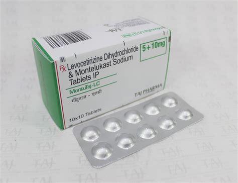 Levocetirizine 5mg + Montelukast 10mg Tablets Manufacturers, Suppliers in India - Taj Pharma