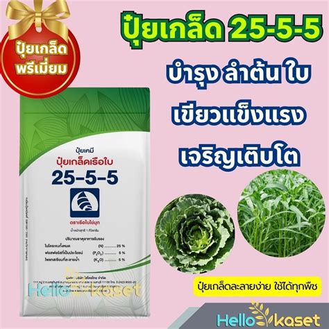 ปุ๋ยเกร็ดคุณภาพสูง ปุ๋ยเกล็ด 25-5-5 ละลายน้ำดี เร่งต้น เร่งใบ ปุ๋ยเขียว ...