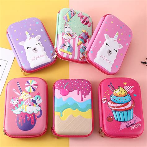 3D Cartoon Design Plastic Hardtop Pencil Case Assorted Design (Pack of ...