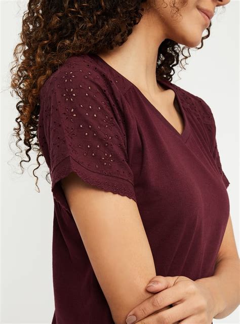 Buy Women Schiffli Sleeve Chemise Online at just Rs. 799.0 ...