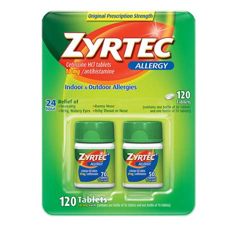 Zyrtec 24 Horas De Alívio Contra Alergias 10mg Comprimidos