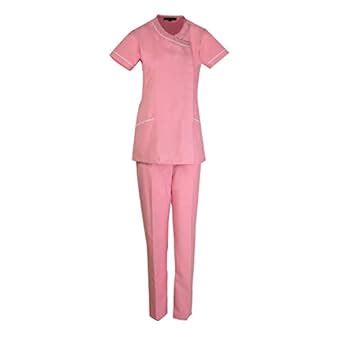 SOCO Cross Front Nurse Uniform-Female Pink : Amazon.in: Fashion
