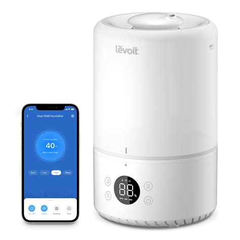 Levoit 3L Smart Cool Mist Humidifier, Top-Fill, Dual 200S, White, with ...