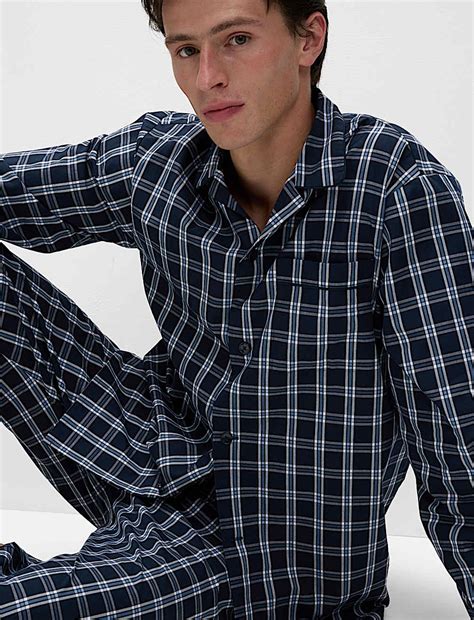 Buy Pure Cotton Checked Pyjama Set at Marks & Spencer
