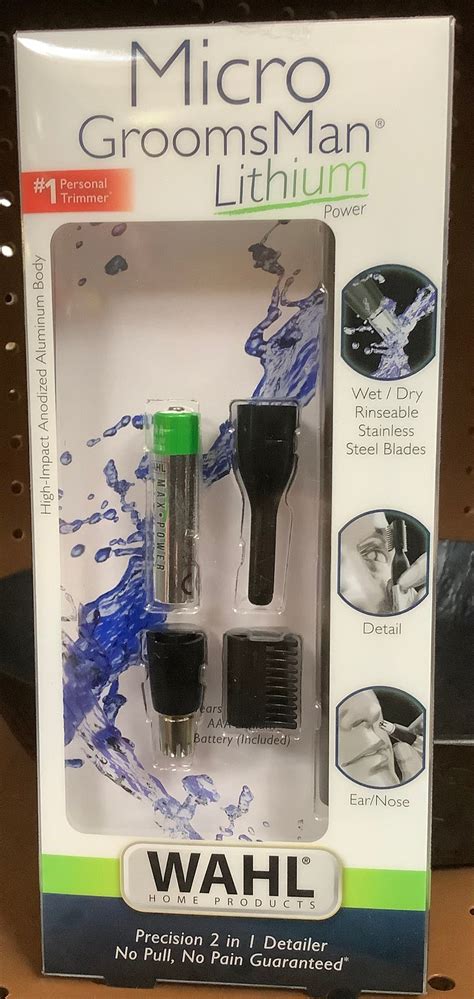 Wahl Lithium lon Micro Groomsman 2-in-1 Cordless Battery Eyebrow and N ...