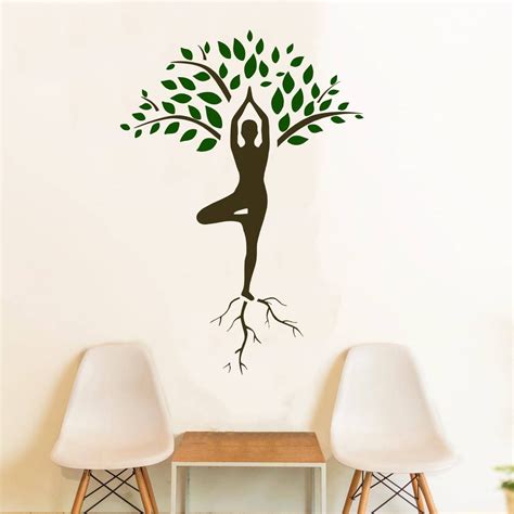 Rawpockets 'Meditation Tree' Wall Sticker (PVC Vinyl, 0.99 cm x 85 cm x ...