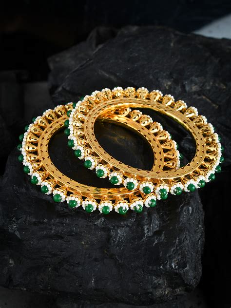 Buy Set of 2 Pearl Gokhroo Bangles for Wedding - Bangles for Women ...