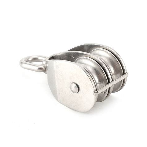 Stainless Steel Wire Rope Lifting Hardware Double Sheaves Pulley ...