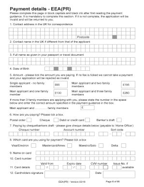 EEA Permanent Residence Application Form - Blank Fillable Template ...