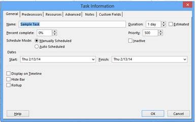 Image result for MS Project 2013 Adding Task StartTime