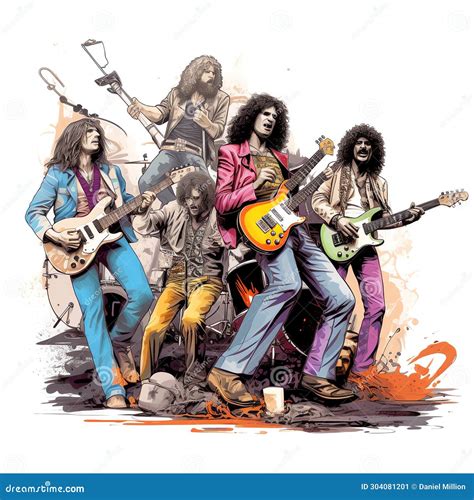 Beautiful Rock and Roll Band Clipart Illustration Stock Illustration ...