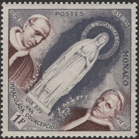 SCG2966 - Monaco 1958 – Immaculate Conception Centenary Stamp – Stamp ...