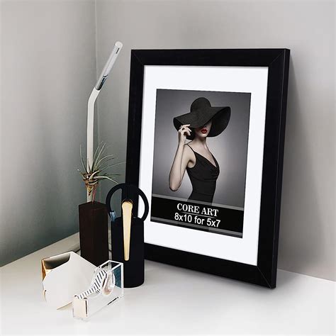 Buy CORE ART 8x10 Black Picture Frame Set of 4,Display Pictures 5x7 ...