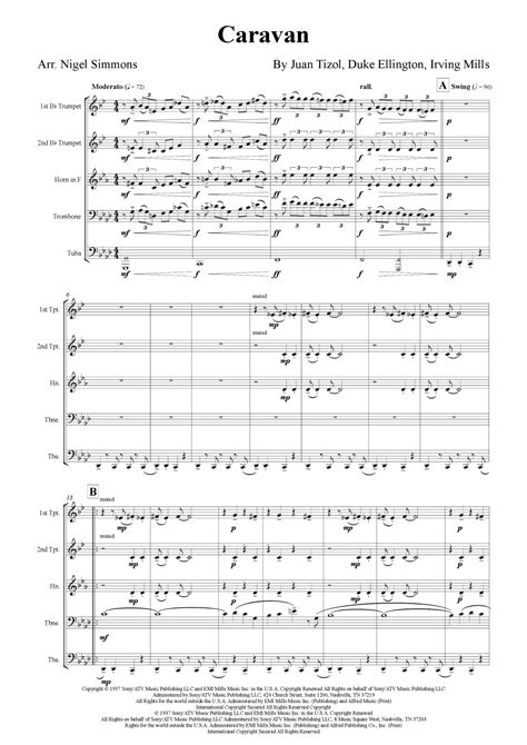 Caravan (arr. Nigel Simmons) by Duke Ellington and his Orchestra Sheet ...