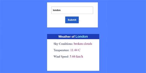 JavaScript Weather App Project 的图像结果
