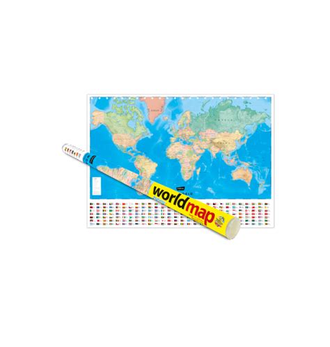 World Map (English) Rolled