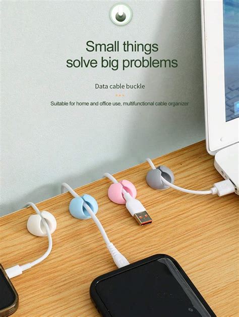 3pcs Desktop Cable Organizer Clips For Data/Earphone/Charging Cable ...