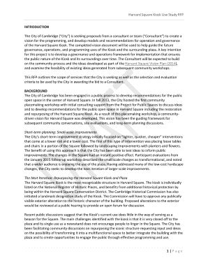 Fillable Online cambridgema Harvard Square Kiosk Use Study RFP - the ...