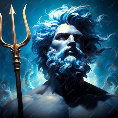 Premium AI Image | Amazing Greek god Poseidon god of the seas and oceans