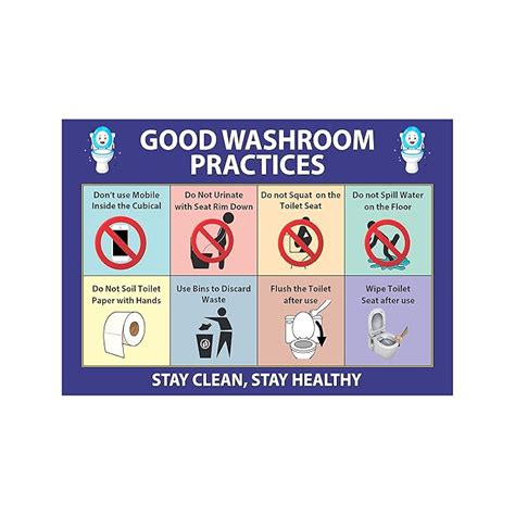 Anne Print Solutions® Good Washroom Practices Toilet Stickers Size 12 X ...