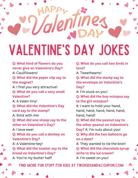 Free Printable Valentine's Day Jokes for Kids