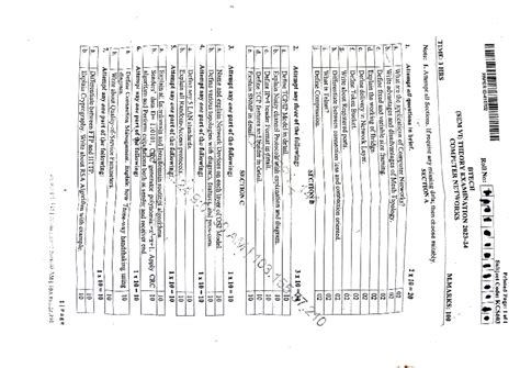 Computer Networks KCS603 - Previous Year Paper 2023-2024 - Studocu